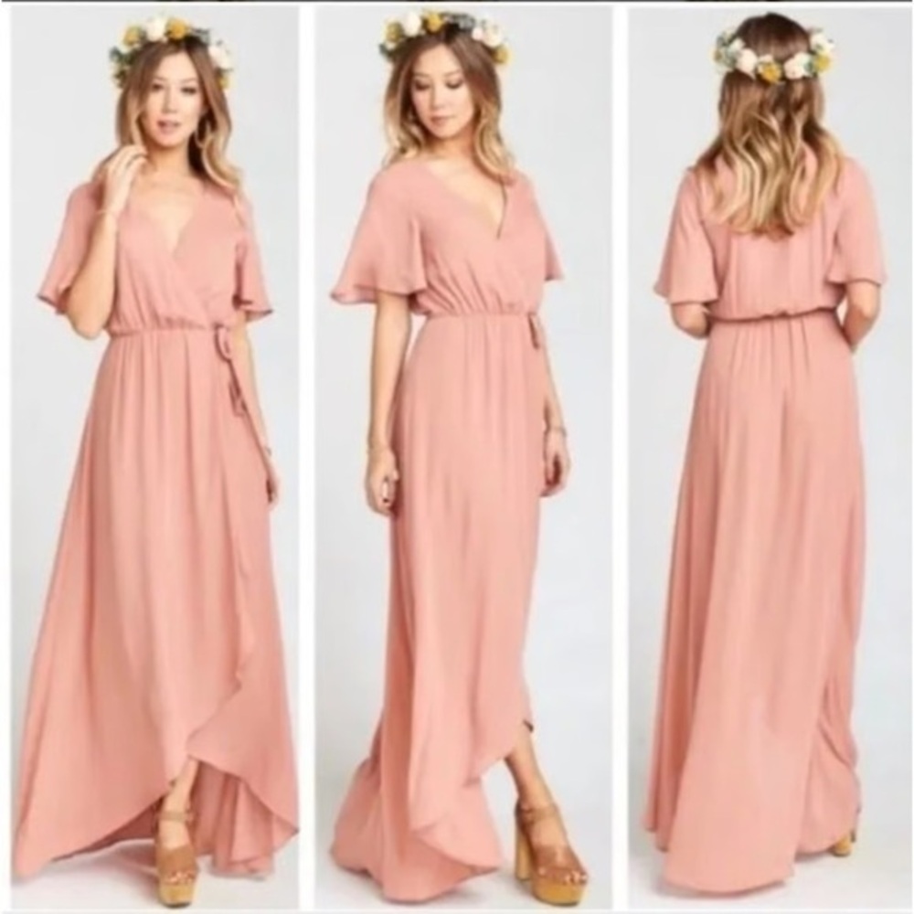 Show Me Your Mumu Sophia Wrap Bridesmaid Dress in Rustic Mauve Size Large
